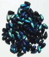 50 5x10mm Opaque Matte Black AB Drop Beads
